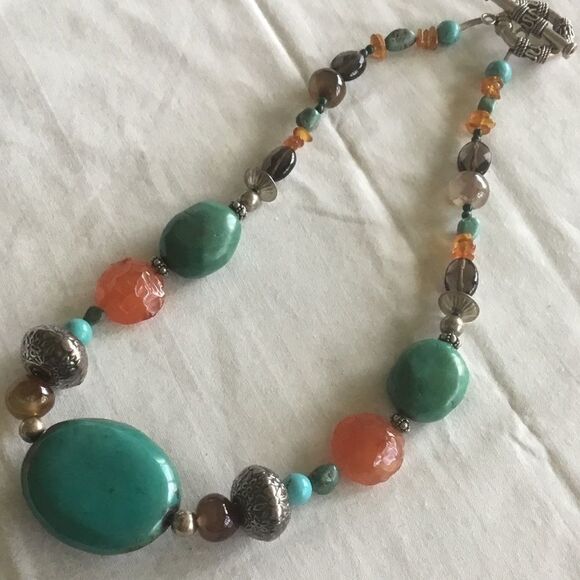 NWOT. Sterling Silver Natural Turquoise Necklace - Picture 1 of 12